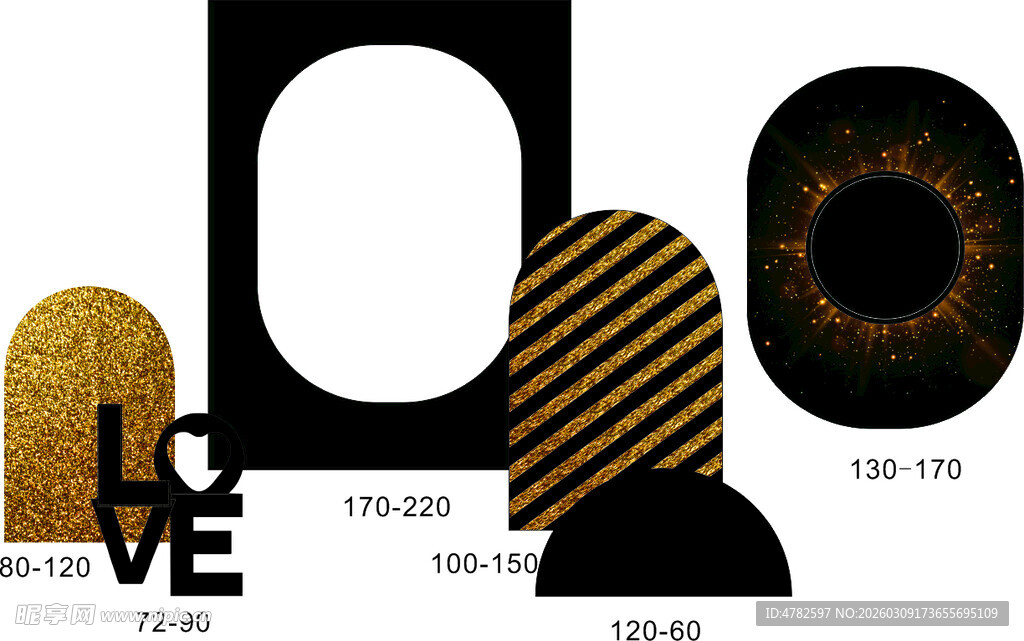 创意高级黑金派对kt造型