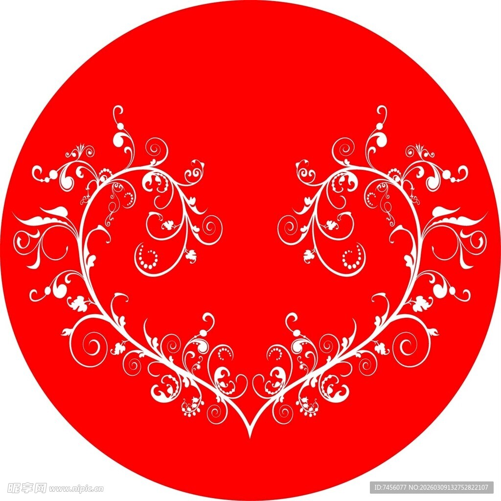 红色圆形花纹装饰图案