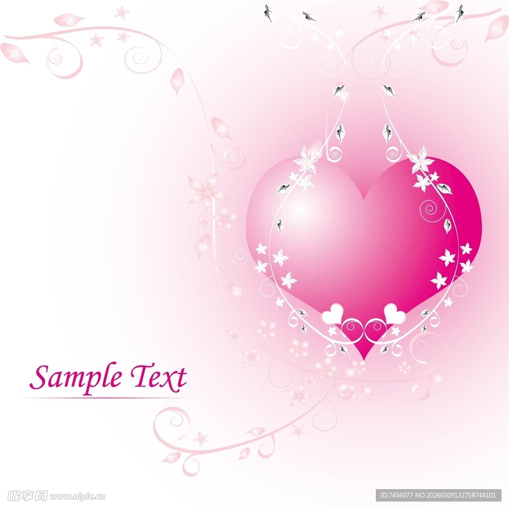 粉色爱心装饰背景图