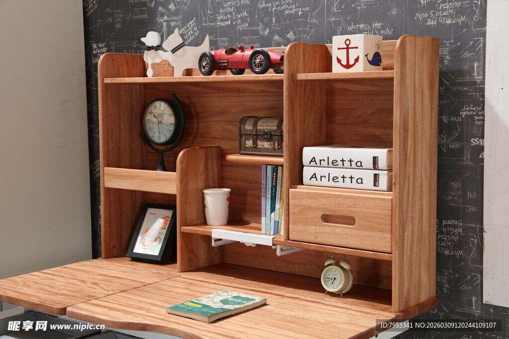 多功能木质折叠书架床