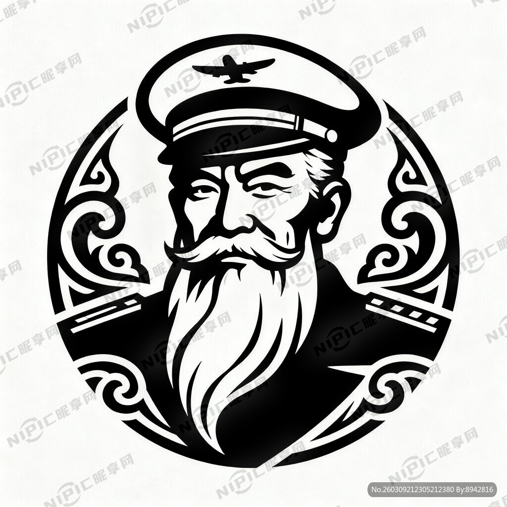 大胡子老头 机长或者舰长形象