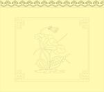 荷花纹雕刻图案