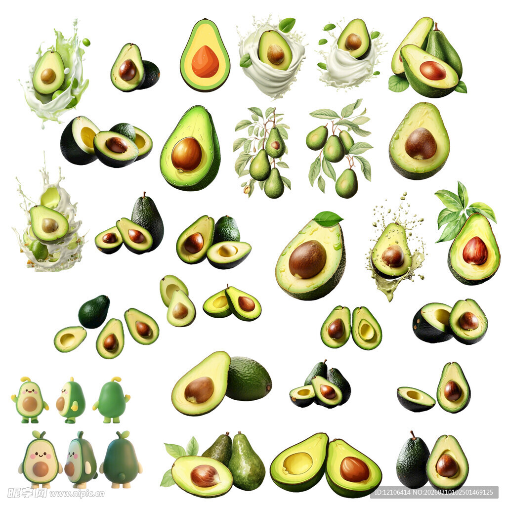 牛油果免扣素材