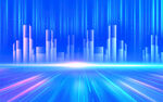 梦幻蓝色科技城市背景