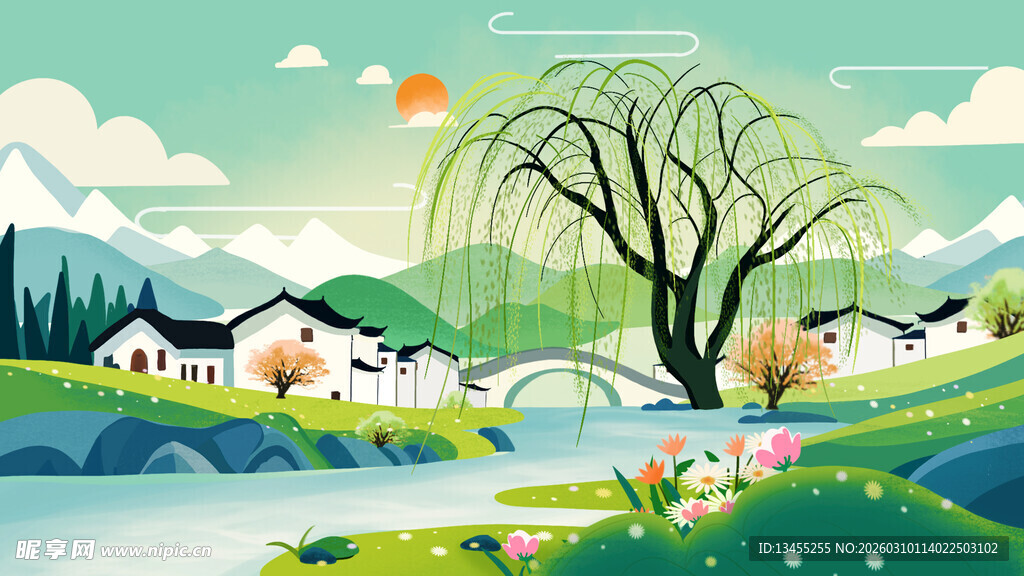 田园风光中的惬意乡村生活