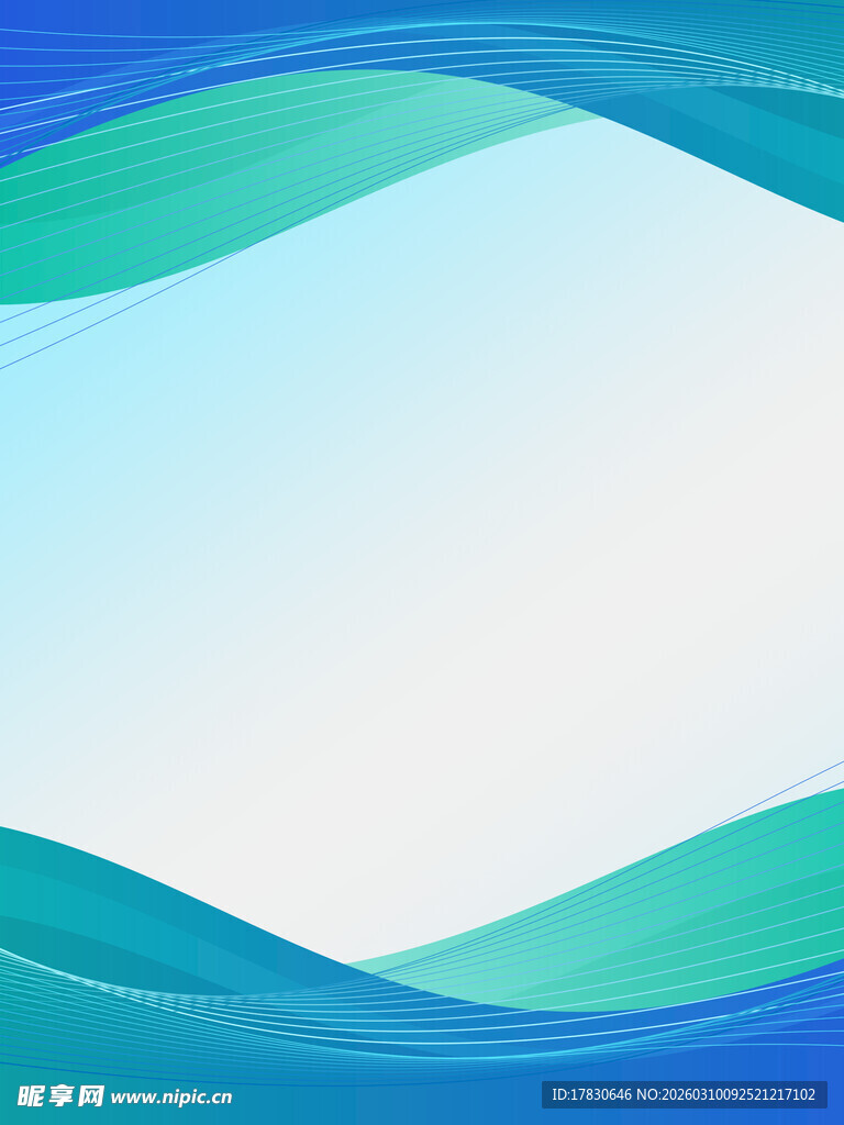 蓝绿渐变波浪背景图