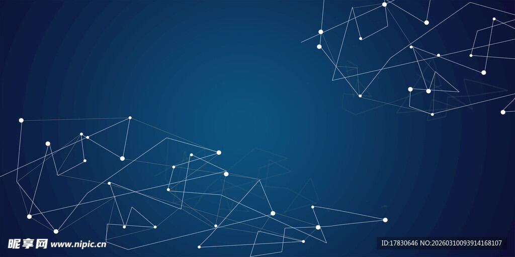 蓝色科技风网络连线背景图