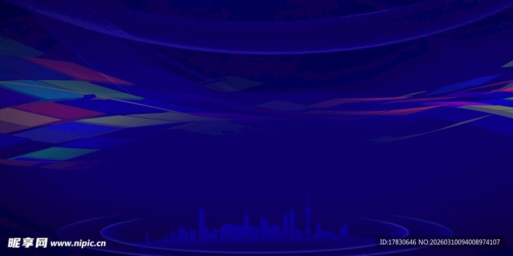 梦幻蓝色渐变抽象背景图