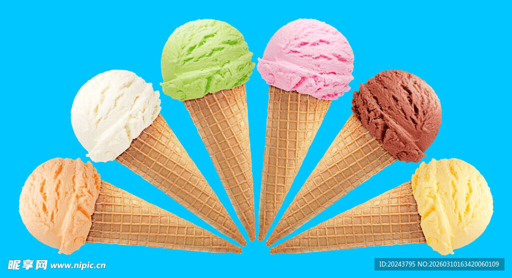 多彩冰淇淋甜筒