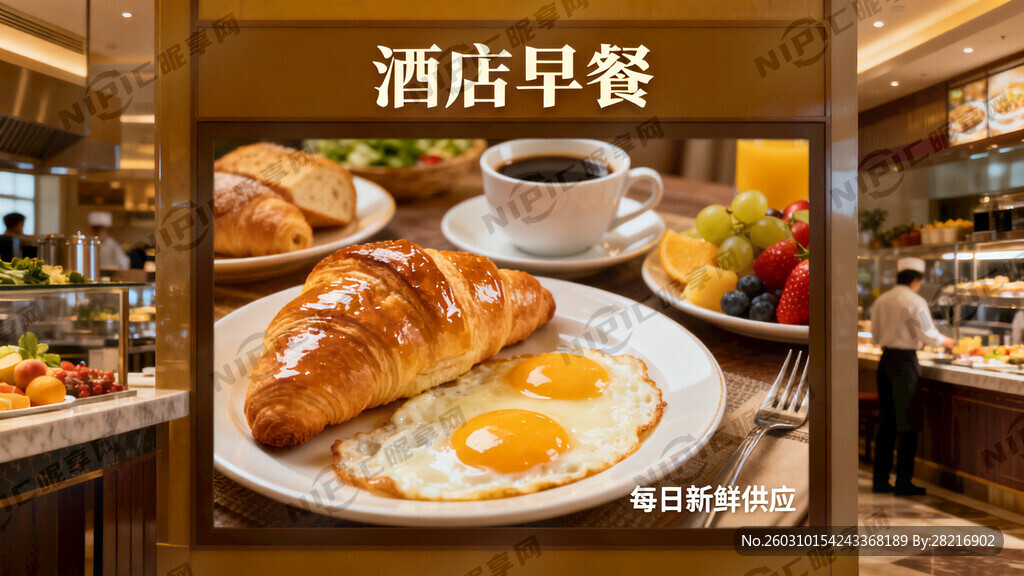 灯箱画面 内容：酒店早餐