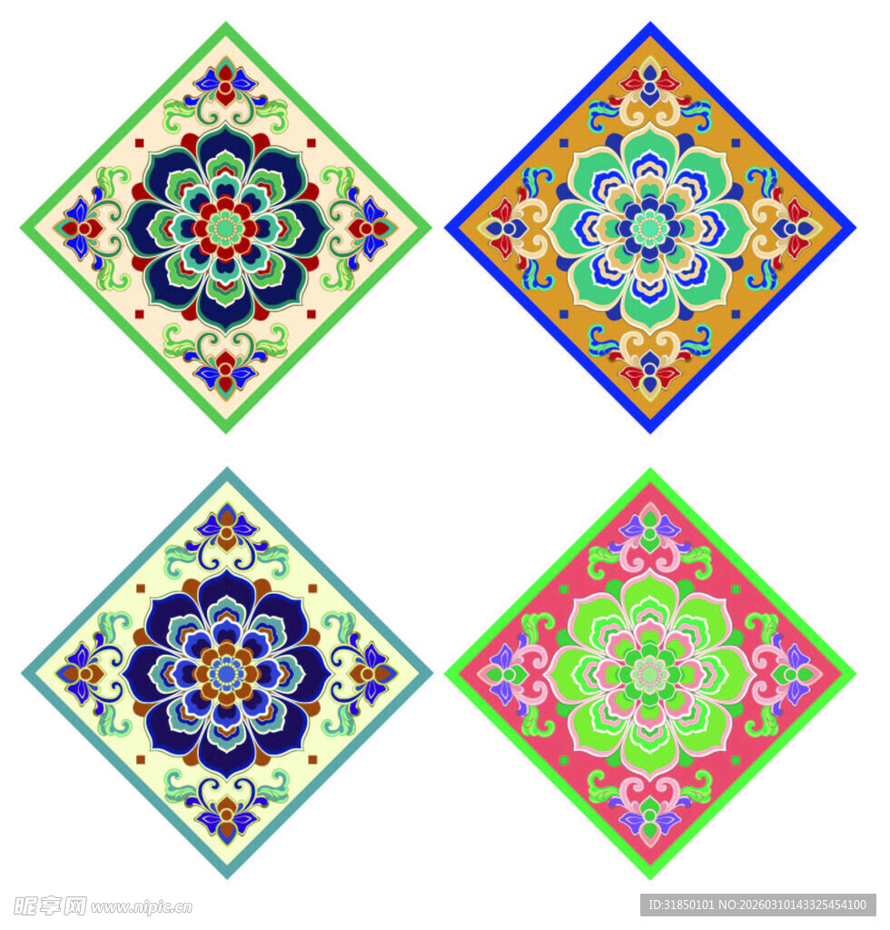 多彩民族风几何古典花纹