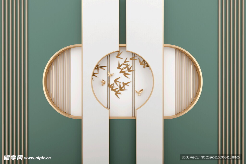 新中式山水背景