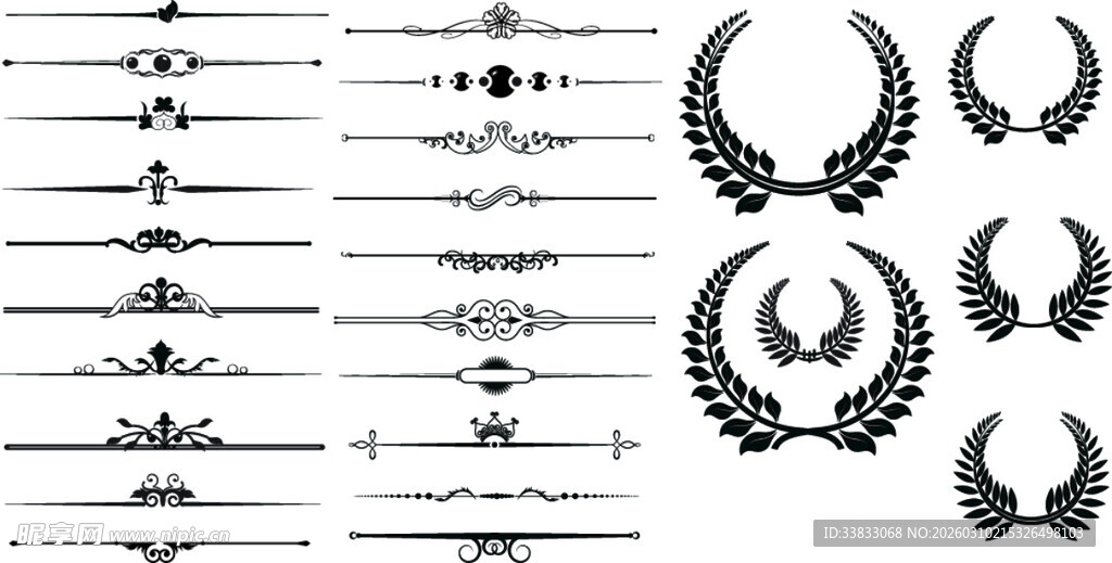 麦穗 花纹 线条 标题装饰