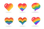 彩虹爱心图标
