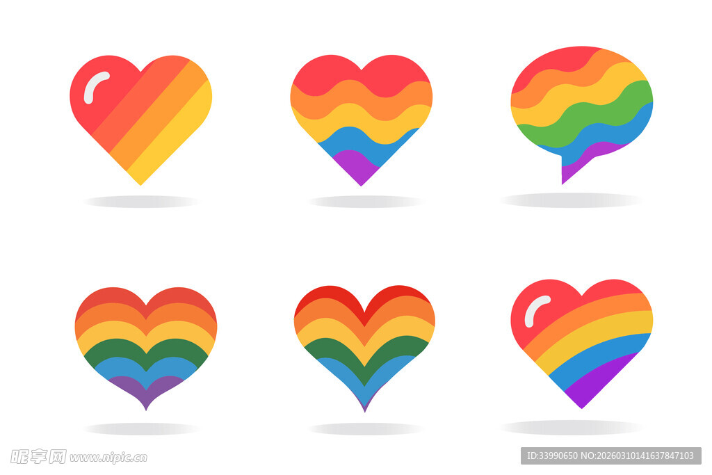 彩虹爱心图标
