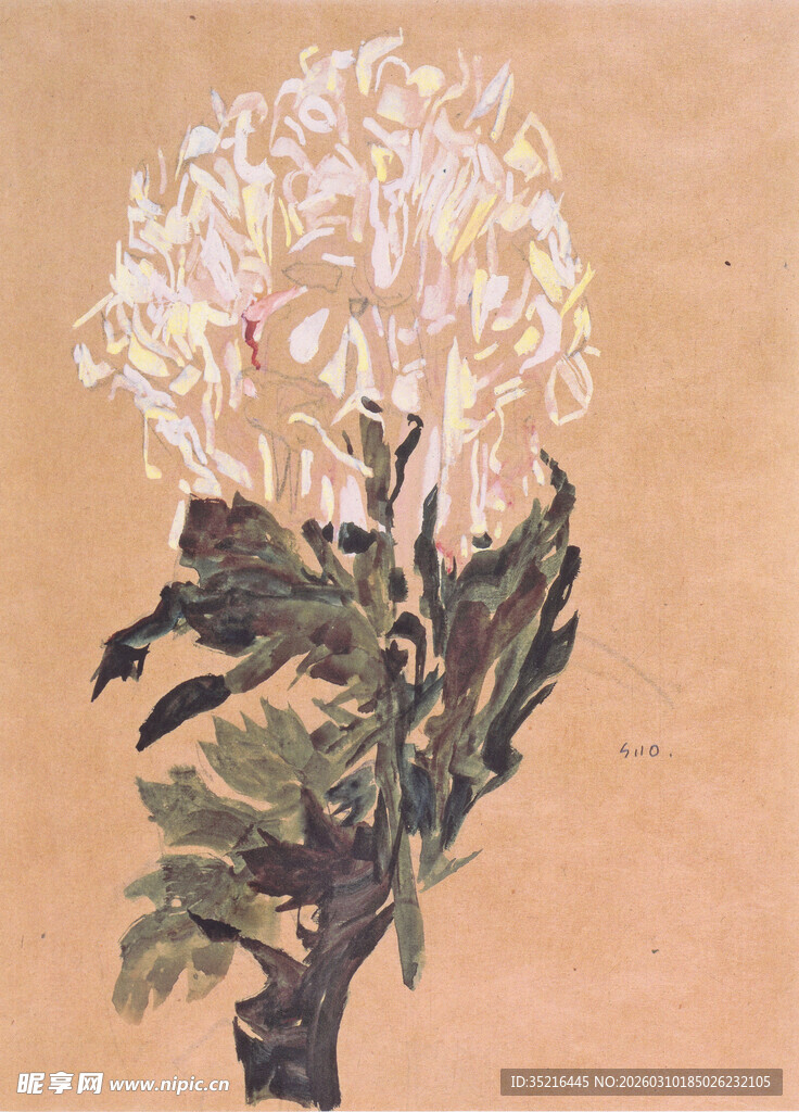 复古风花卉植物绘画图