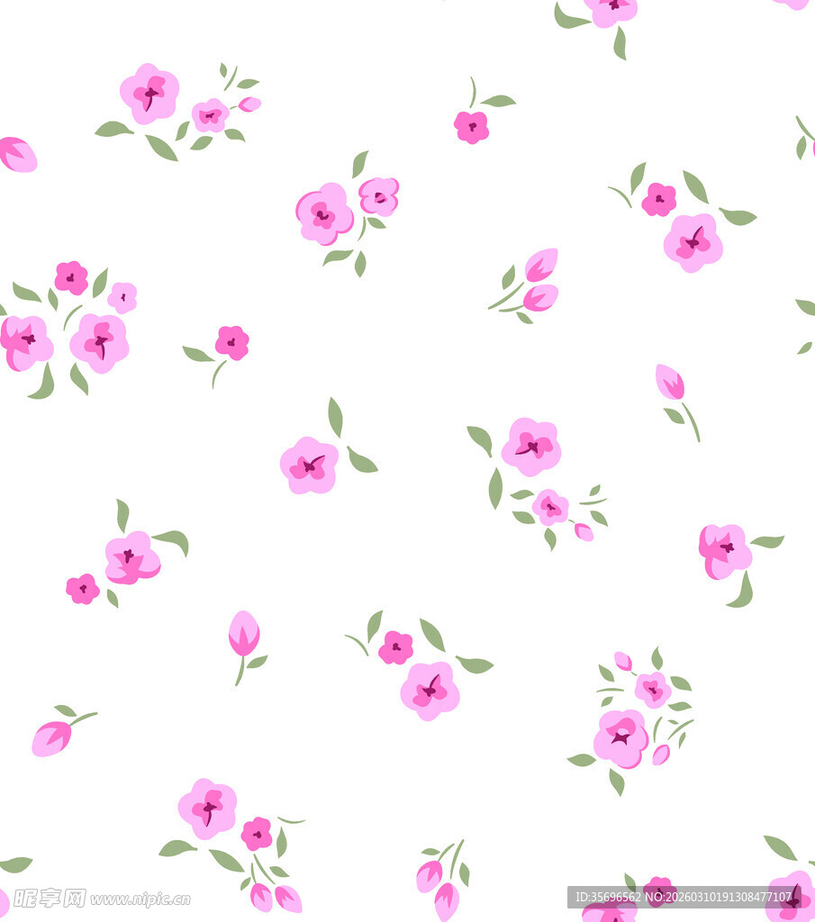 粉色小花无缝图案背景