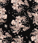 黑色底花卉复古风图案