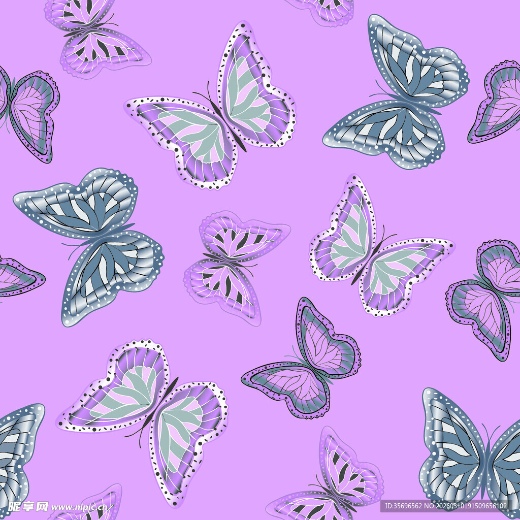 紫色背景蝴蝶图案纹理
