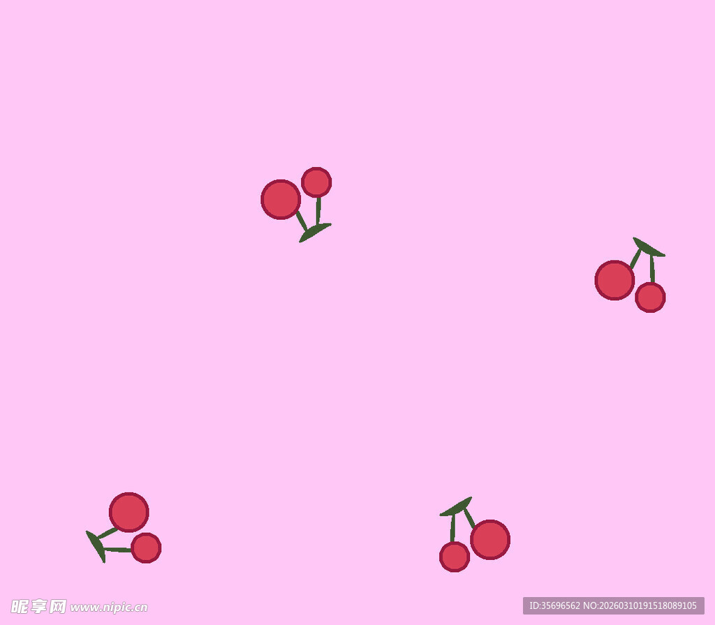 粉色背景上的可爱樱桃