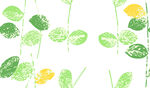 清新绿叶花卉图案背景