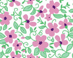 粉色花卉绿叶无缝图案