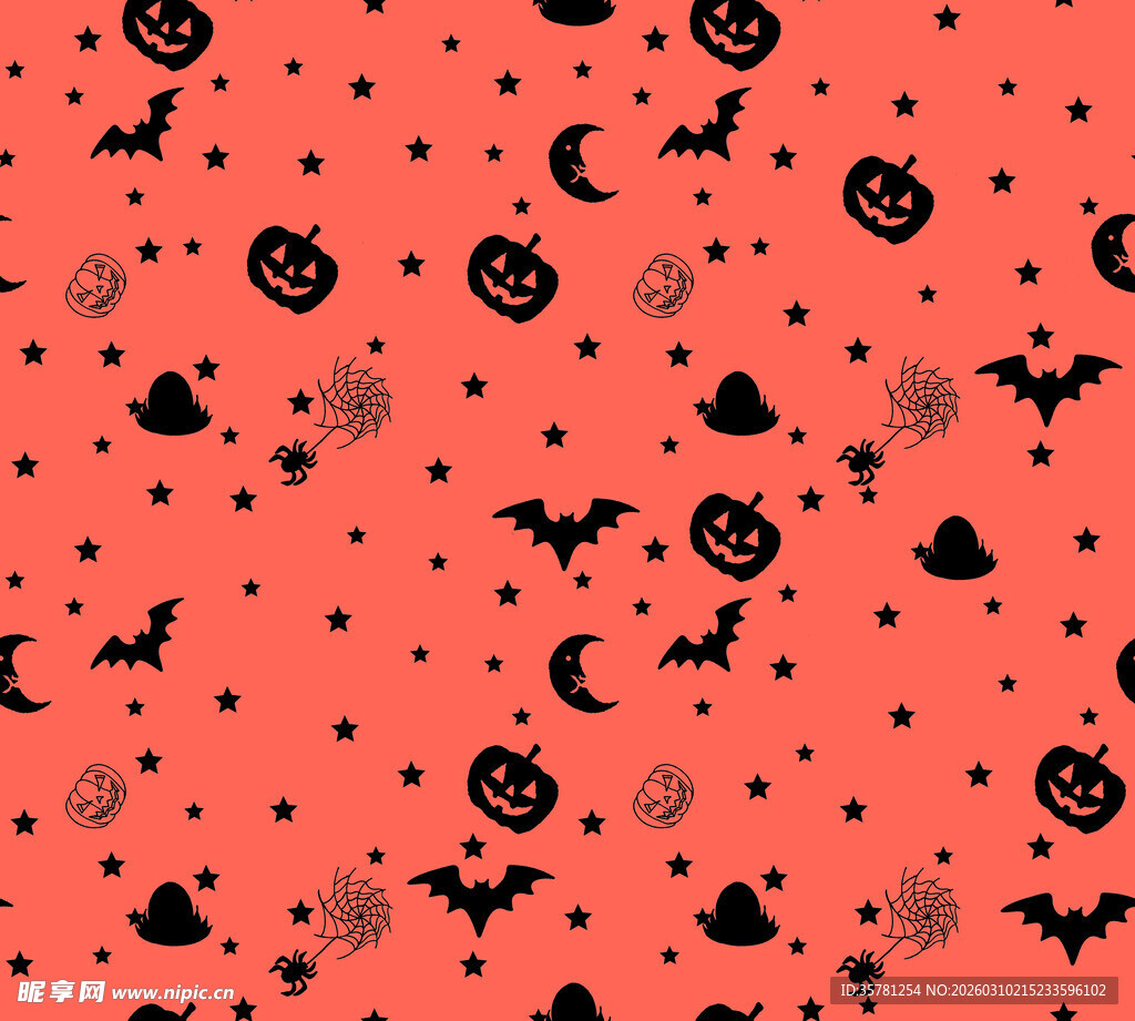 万圣节主题橙色图案背景