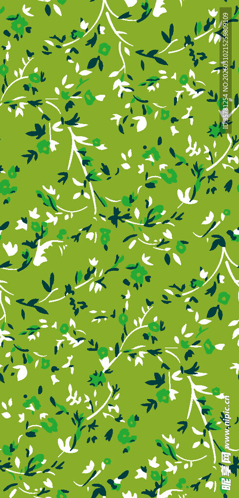 绿色花卉图案背景纹理