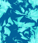 蓝绿色抽象花卉图案背景