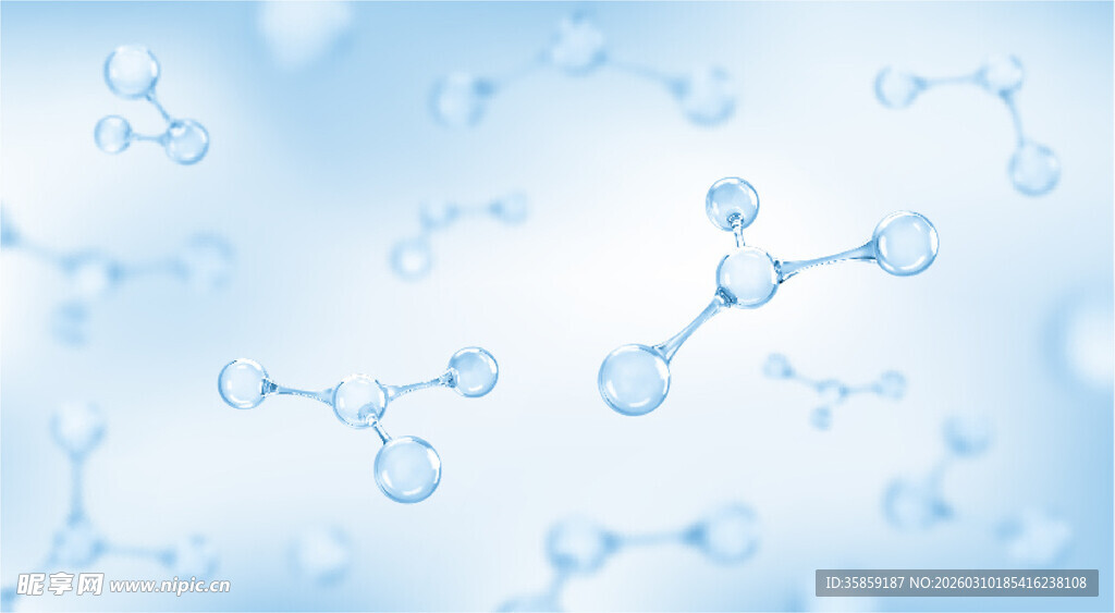 蓝色水分子背景