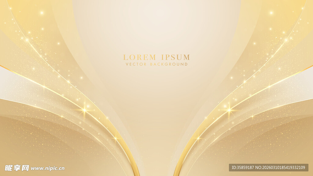 金色梦幻线条背景