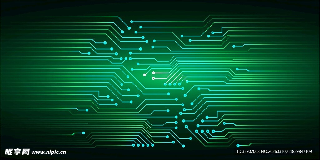 绿色科技电路板背景图