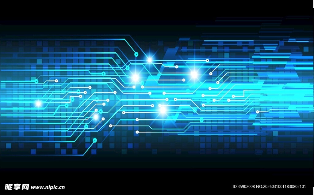 科技蓝光电路板背景图