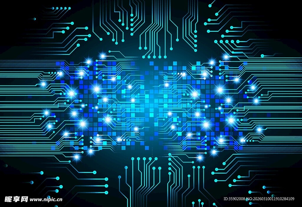 科技感电路板发光特效