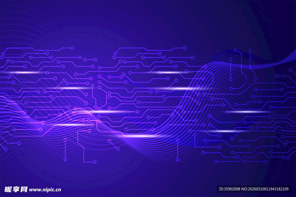 紫色动感线条科技背景图