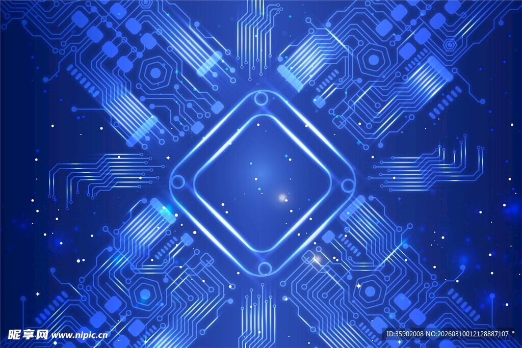 科技感蓝色几何图案背景