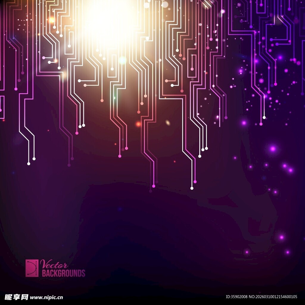 科技感炫彩电路背景图