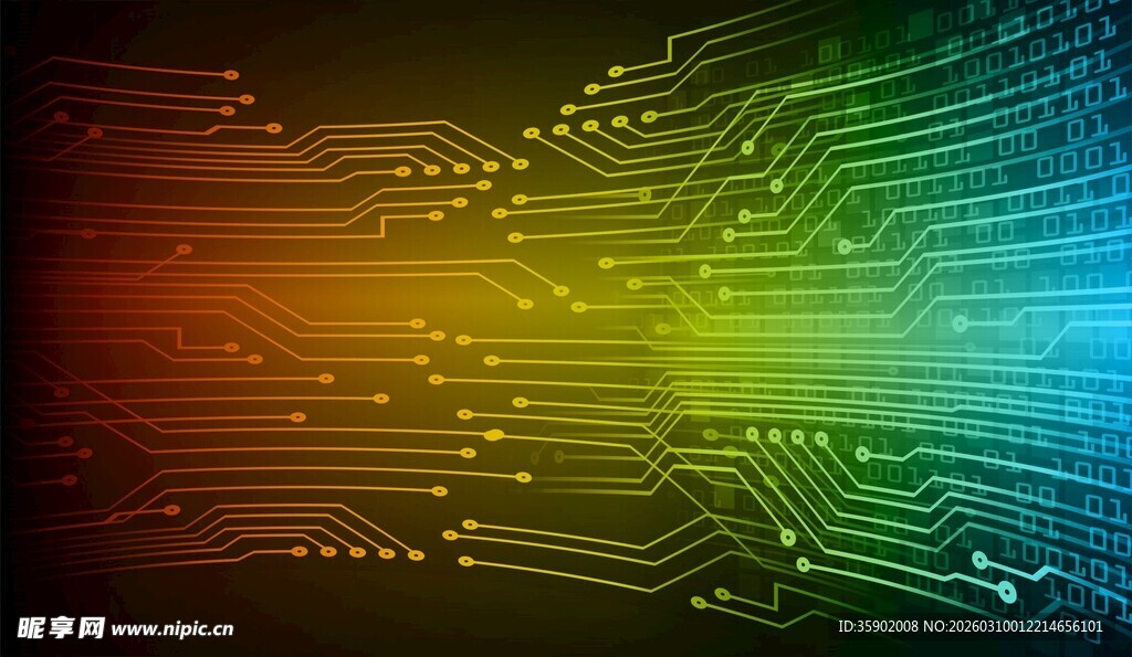炫彩科技电路背景图