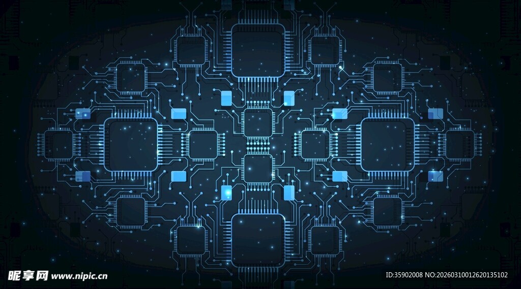 科技感蓝色未来界面元素