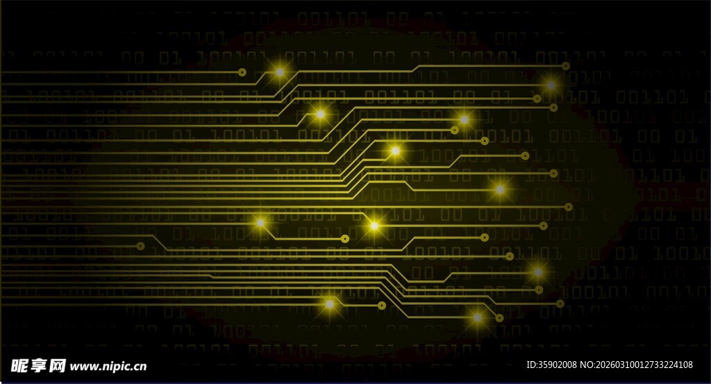 科技感电路板发光效果