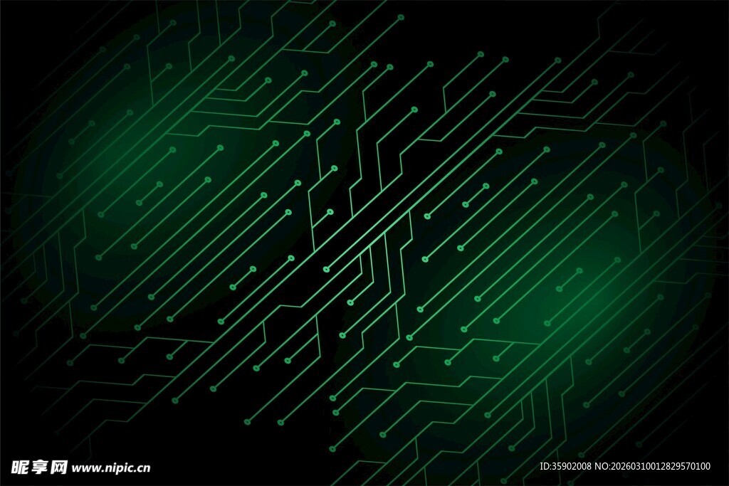 科技感绿色电路板背景