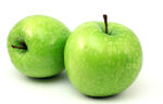 两个鲜绿的青苹果