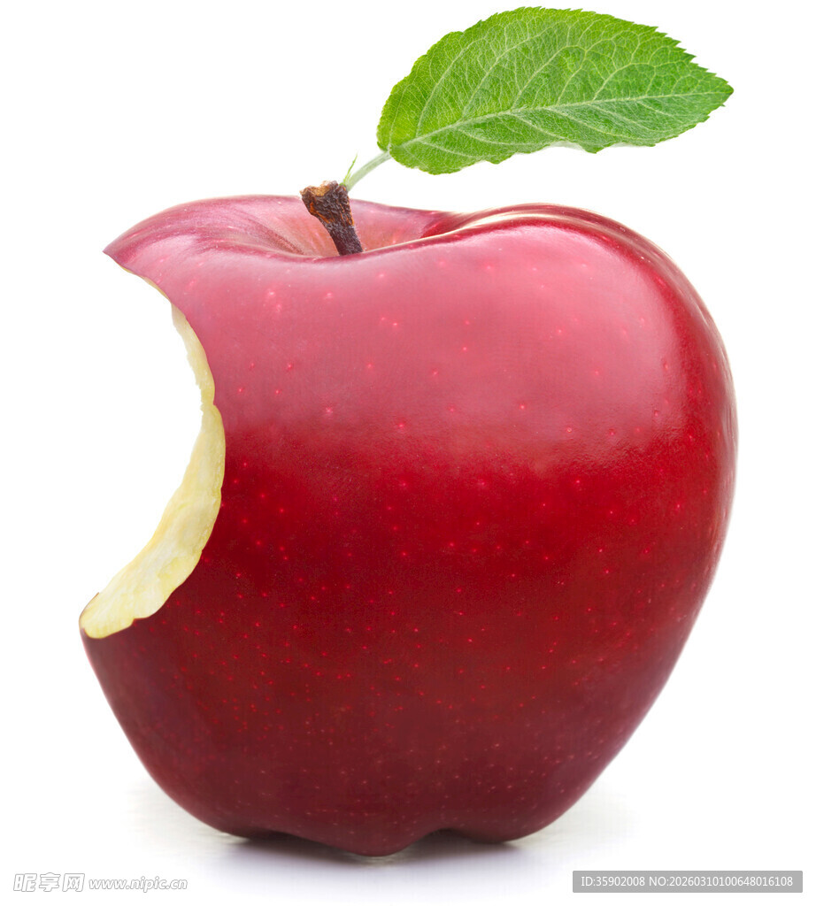 咬了一口的红苹果