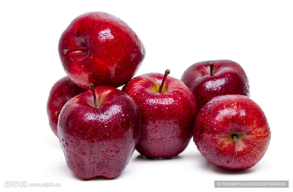 红亮饱满的新鲜苹果