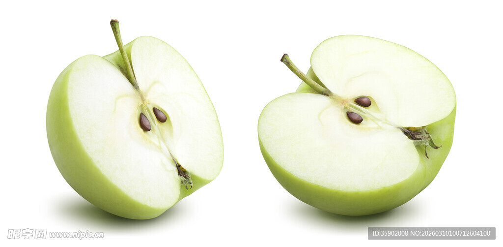 青苹果切面展示