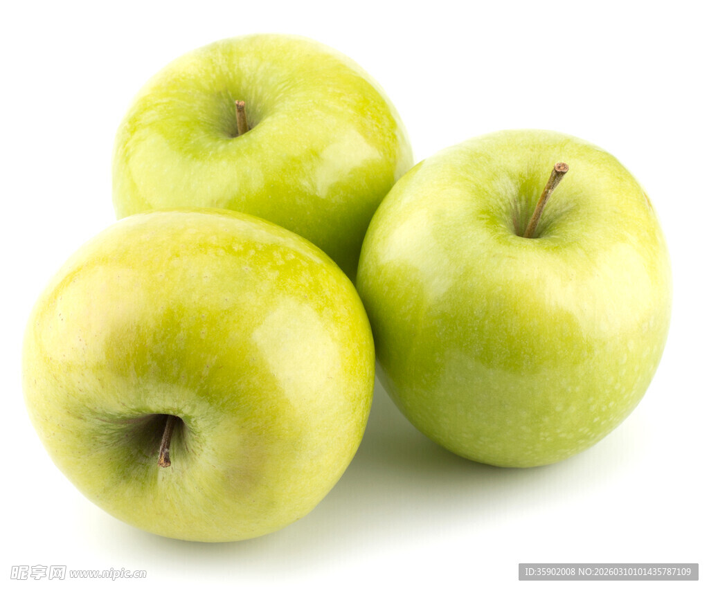 新鲜青苹果特写