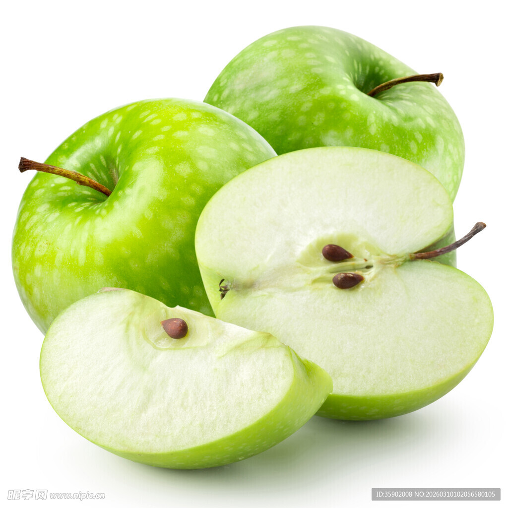 青苹果切片特写