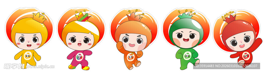 标志  石可 水果造型卡通人物