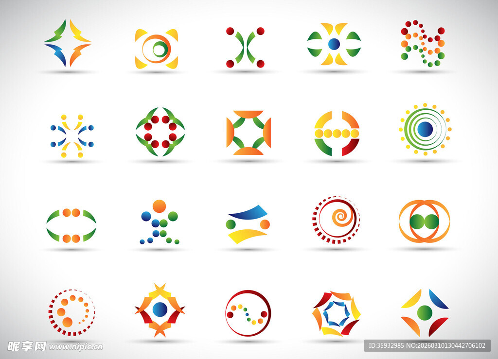 多彩几何创意标志集合