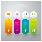 多彩编号信息图表元素